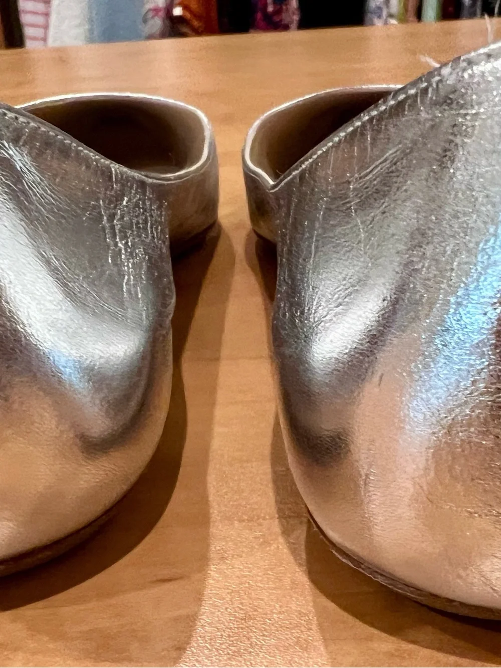 Stuart Weitzman Silver Pointed Flats